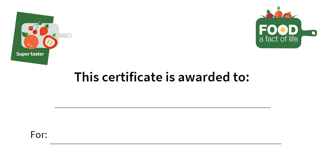 Super taster certificate