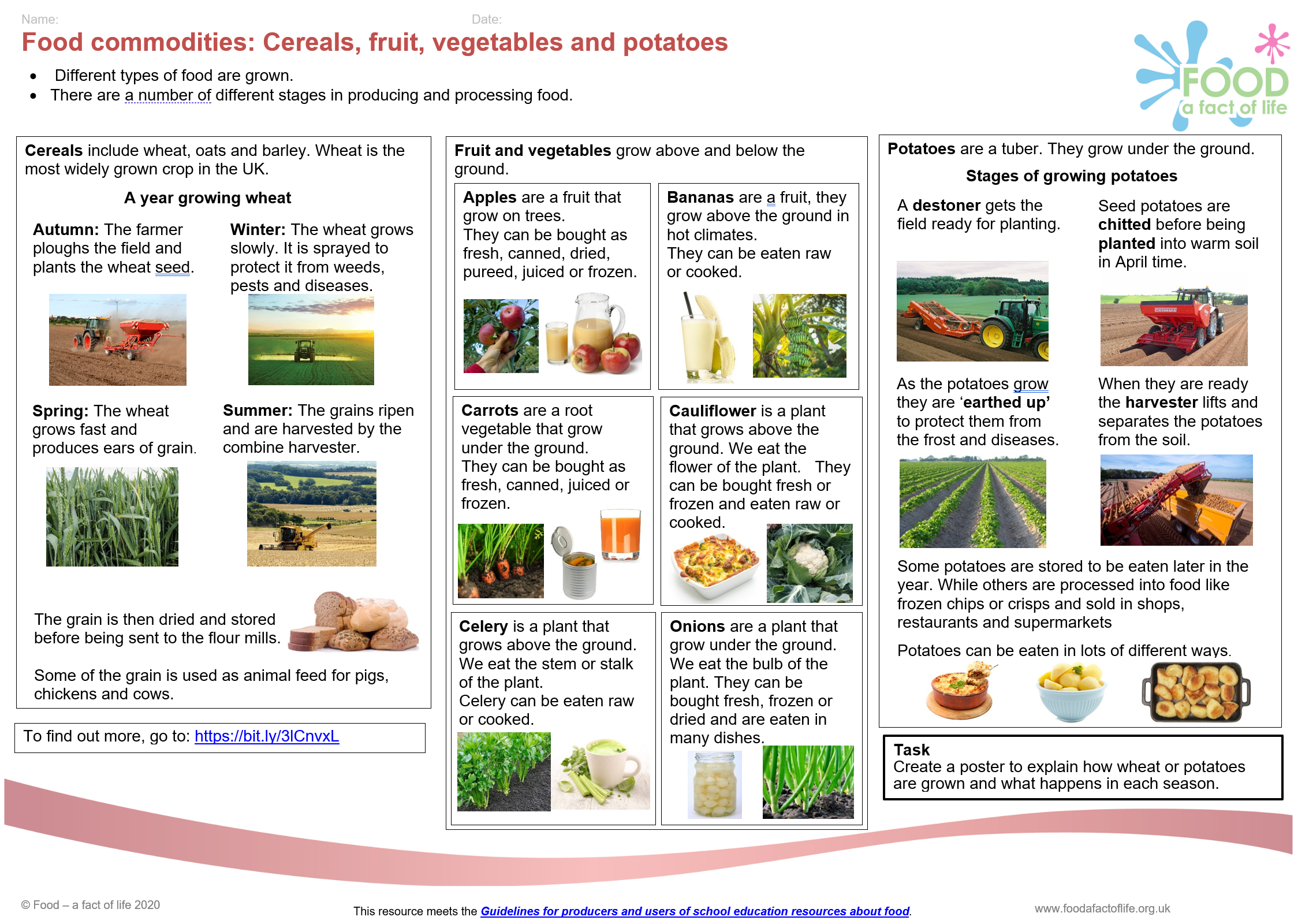 Cereals, fruit, vegetables and potatoes KO 7-11