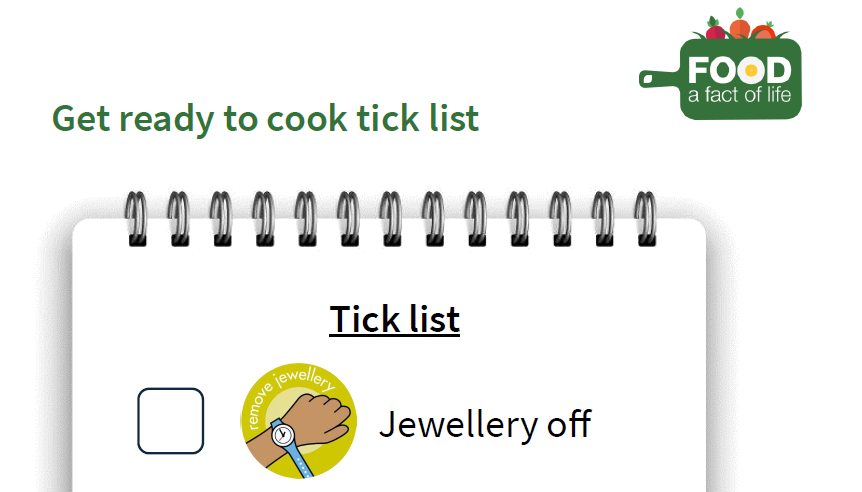Get ready to cook tick list (3-5)