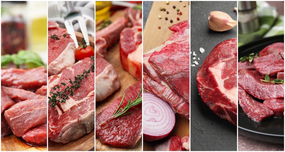 Meat types and cuts presentation